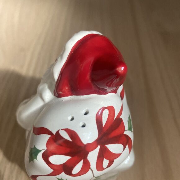 Lenox Salt Pepper Shakers 2003 Holiday Santa Atop Chimney Stackable Original Box - Picture 8 of 11